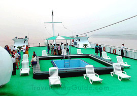 "Tourists admire the stunning scenery on the Sun Deck"