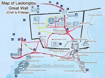 Map of Laolongtou Great Wall