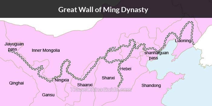 Great Wall of Ming Dynasty Map