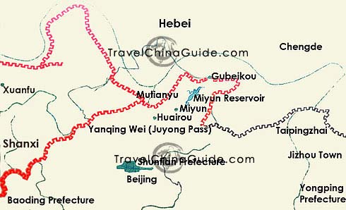 Map of Great Wall of Shuntian Prefecture in Ming Dynasty