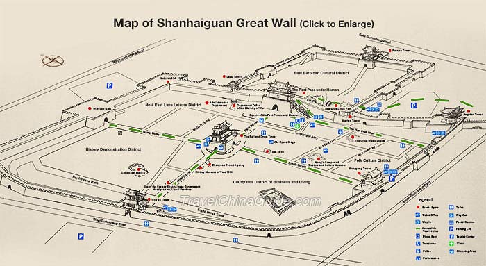 Shanhaiguan Great Wall Map