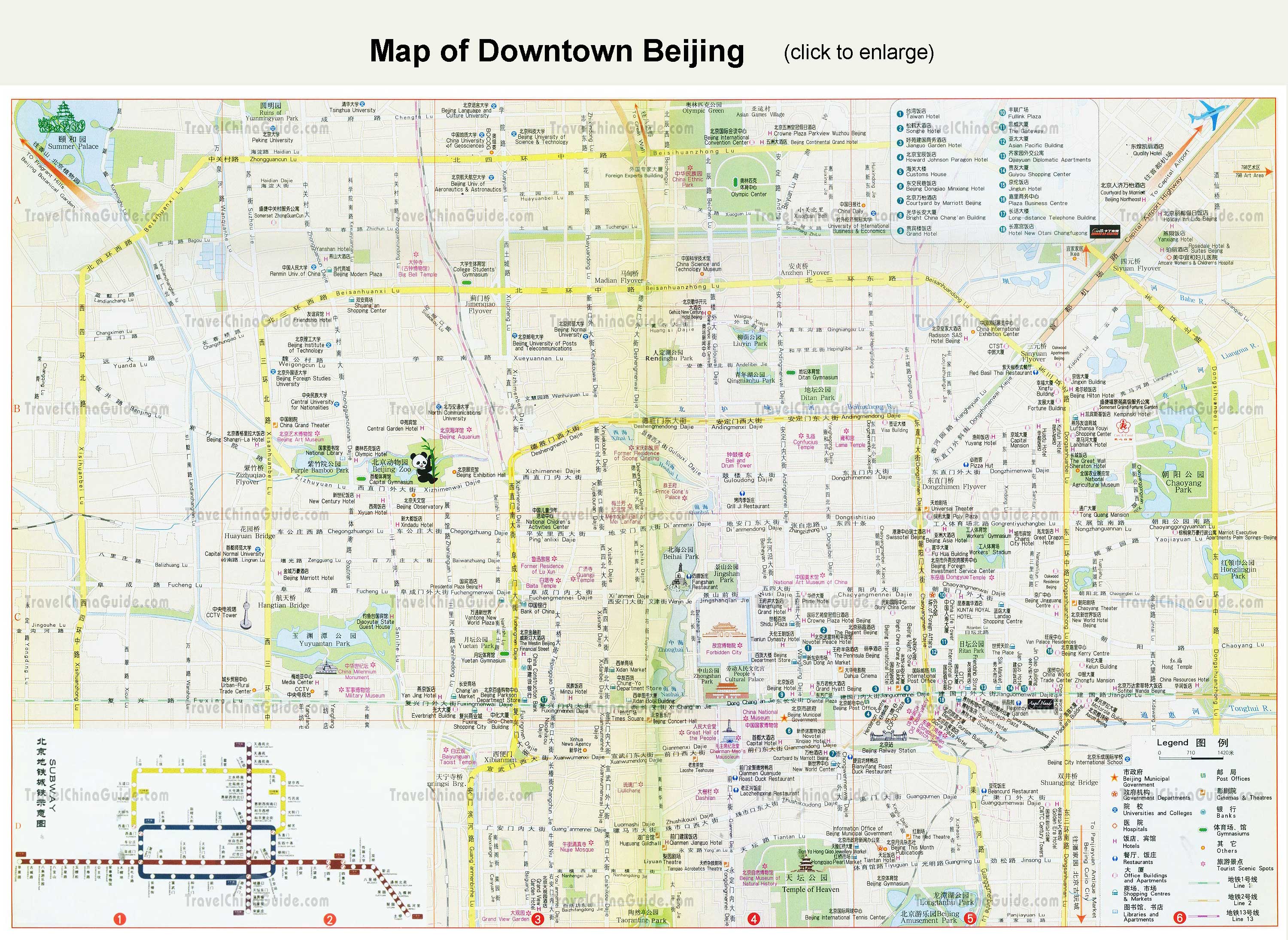 Beijing Maps: Attractions, Subway, Downtown and District ...