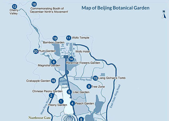 Map of Beijing Botanical Garden
