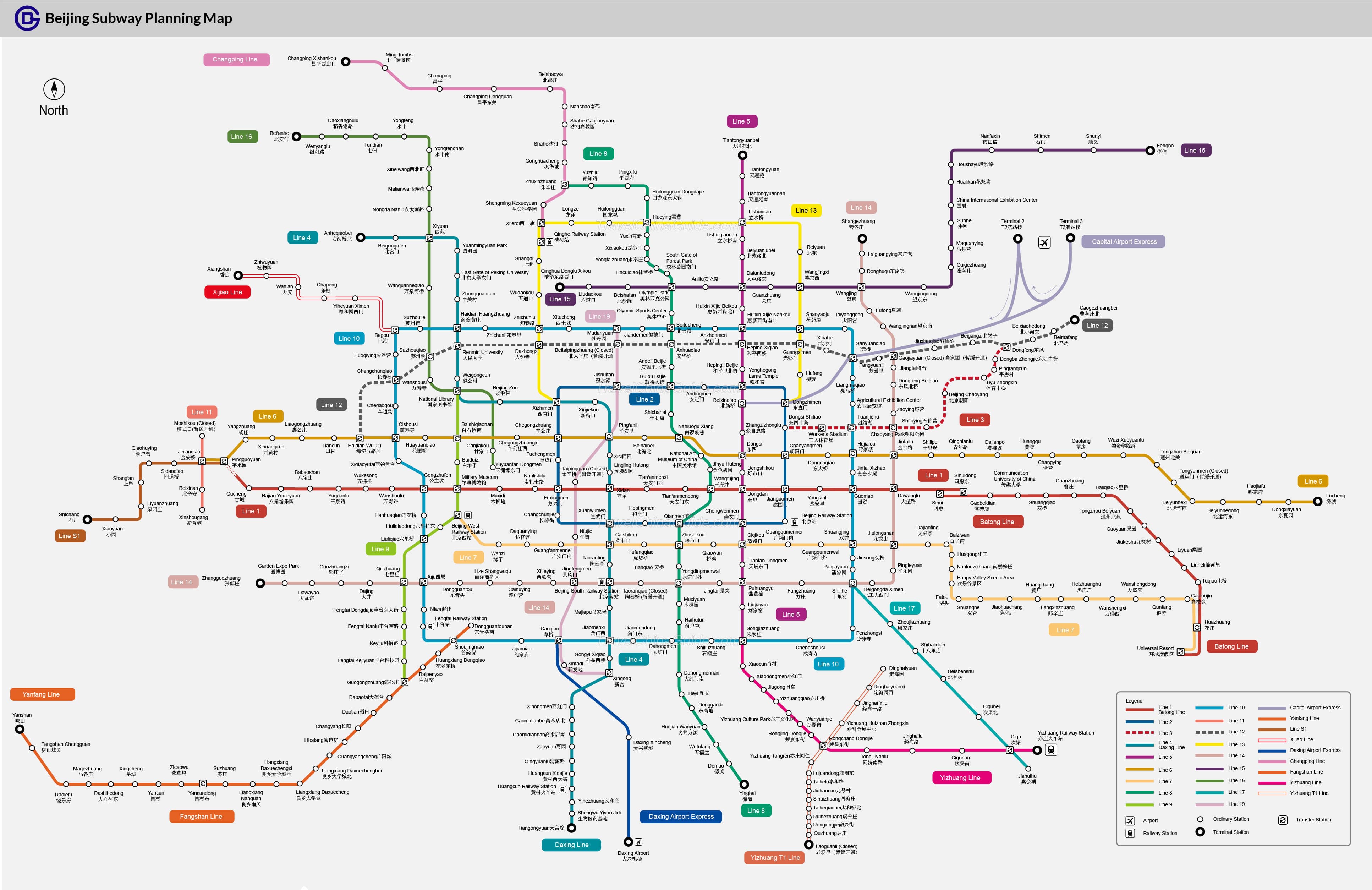 Beijing Subway Maps, Metro Planning Map