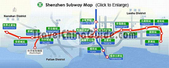 Map of Shenzhen subway line 1