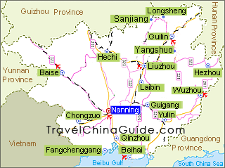 Nanninig and  its neighboring areas, travel in China