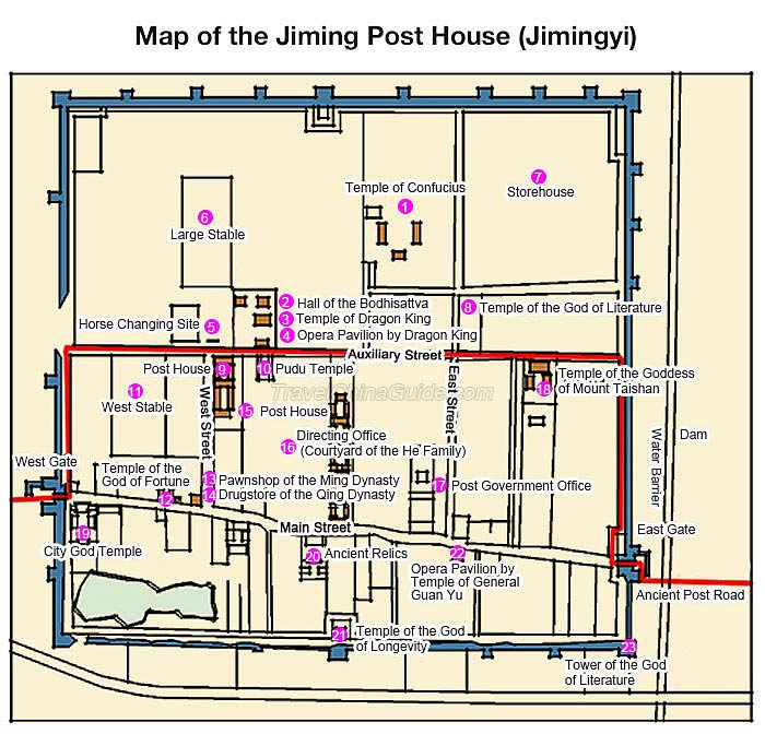 Map of Jimingyi Post House