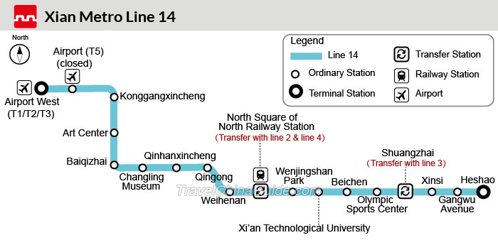 Map of Xi'an Metro Line 14