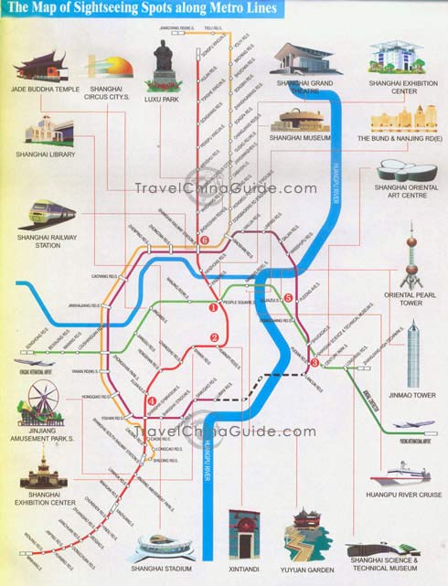 Attractions along Shanghai metro lines