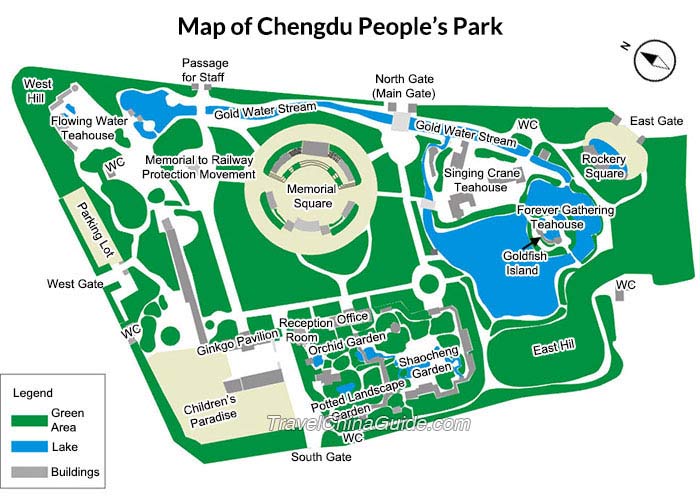 Map of Chengdu People's Park