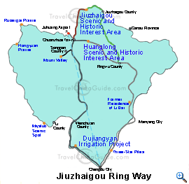 Map of Jiuzhaigou Ring Way