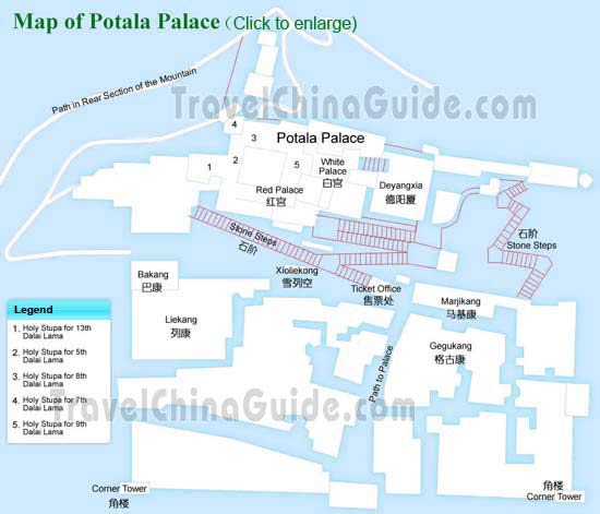 Lhasa Potala Palace Map