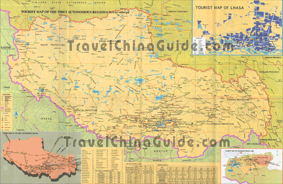 Tibet Tourist Map