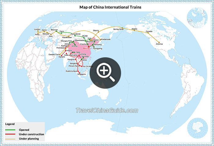 Map of China's Overseas High Speed Railway Project