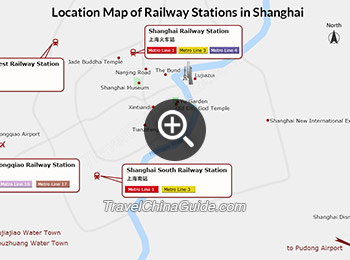 Location Map of Railway Stations in Shanghai