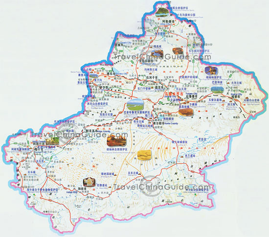 Xinjiang tourist map