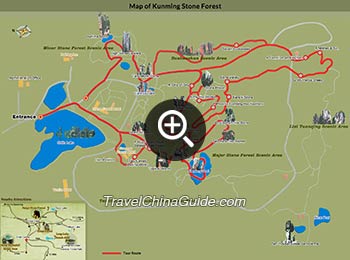 Map of Kunming Stone Forest