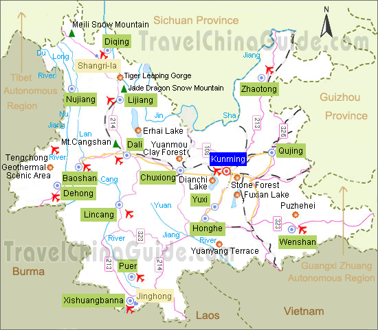 Maps Of Yunnan Province China Maps Of Yunnan Province China