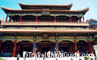 The original turquoise tiles of Yonghegong were ordered by Emperor Qianlong to be replaced by yellow tiles since yellow was the imperial color.