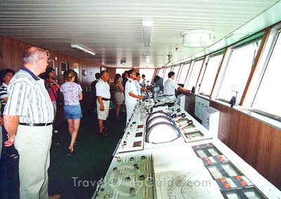 The navigating cabin on board