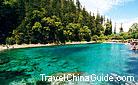 A panoramic view of Wucaichi (Five Color Pond), the quintessence of the whole valley. 0005319