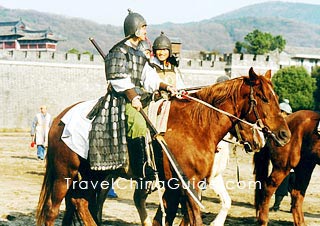 A film is shot in the Three Kingdoms City