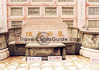 A temple nearby served as an exhibit hall