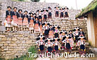 Long-horn Miao girls dressed for their Tiaohuapo Festival, Guizhou.