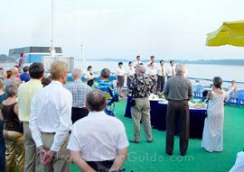 Captain's welcome party on sundeck