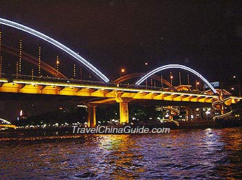 Jiefang Bridge at night, Guangzhou 
