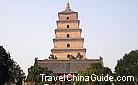 The Great Big Wild Goose Pagoda in the background of the Da Ci'en Temple.