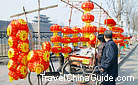 The red lanterns are sold in the streets, Xian City. 0014366
