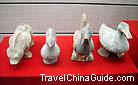 Pottery animals used as burial objects of Han Dynasty (206 BC - 220). 0015449