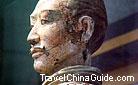 A picture of a polychrome terracotta warrior of the Museum of Qin Terra Cotta Warriors and Horses, Xian 0010679