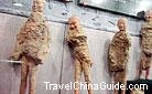 A nearby view of the well-painted pottery figurines in the Hanyangling Mausoleum, Xianyang. 0009497