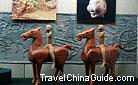 Pottery Figures of Mounted Female Soldiers in the Exhibition Hall of Mausoleum of Western Han Emperor Liu Qi. 0061901
