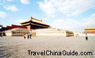 The 2,377 square meters' Hall of Supreme Harmony covers the largest area as well as the highest building in the imperial city. 0001488
