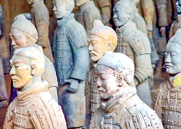 The soldier figures in pit 1