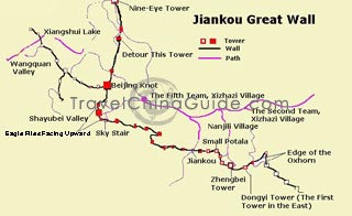 Map of Jiankou Great Wall