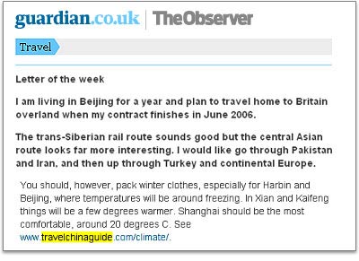 TravelChinaGuide recommended by Guardian