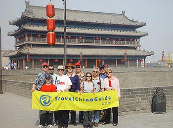 Our tour group on Xian City Wall