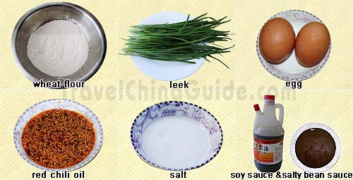 Ingredients of Chinese Leek Pancake