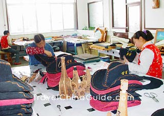 Mongolian handicrafts sold in a souvenir shop