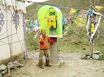 Public Telephone Booth in Tibet