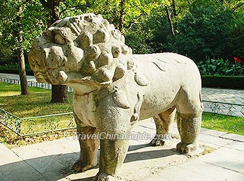 Stone Lion in the Sacred Way