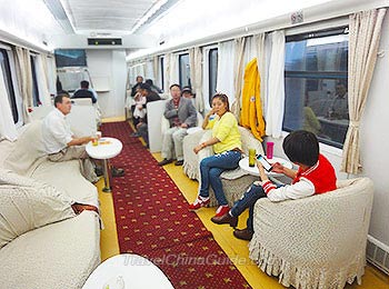 Dining car on a train