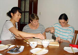Our Guests Making Dumplings