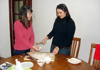 Our Guest Learning to Cook Chinese Dumplings