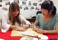 Our guest learn to make dumplings