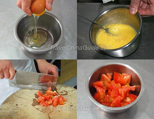 Preparations of Making Noodles with Tomato Egg Sauce